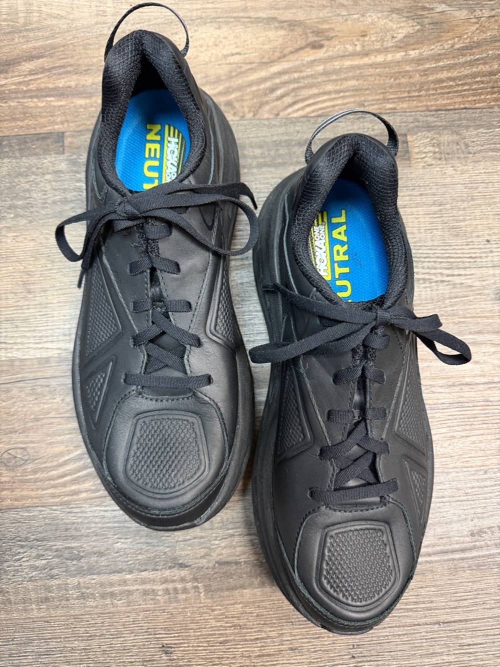Hoka One One Bondi LTR Ortholite Neutral Black Leather Shoe Size 8.5 - Picture 2 of 9